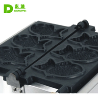 Nouvelle machine commerciale électrique en acier inoxydable pour Taiyaki, à une plaque et trois cavités, pour petits gâteaux de poisson coréens