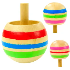 Wooden round top - Magic reverse top 3 sets - children's educational toy