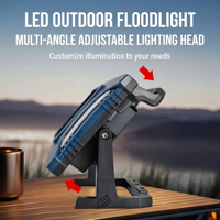 Lampe de travail LED COB haute puissance avec support rotatif, gradation progressive, rechargeable, pour ateliers de réparation