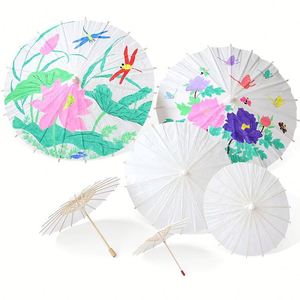 Parasol de mariage en papier blanc chinois pas cher en gros avec logo - Product Image 2