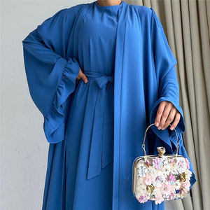 Ensemble <span class=keywords><strong>Abaya</strong></span> EID Nouvelle Mode Manches Cloche Larges <span class=keywords><strong>Kimono</strong></span> Sans Manches Robe Antidérapante Vêtement Islamique Robe Musulmane de Haute Qualité pour Femmes - Product Image 4