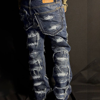 Jeans pour hommes DiZNEW, design tendance, effet déchiré, coupe slim, jeans de haute qualité pour hommes