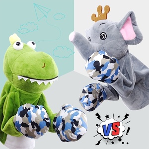 Marionnette <span class=keywords><strong>de</strong></span> boxe en peluche avec son, mignonnes manettes <span class=keywords><strong>de</strong></span> doigt pour jeu parent-enfant, cadeau fantaisie anti-stress - Product Image 1
