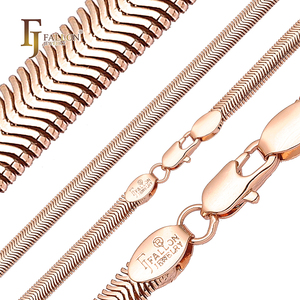 F84120058 3.3Mm + Fj Fallon Đồ Trang Sức Thời Trang Rộng Phẳng Skeleton Rắn Chuỗi Mạ Trong Rose Gold Brass Dựa Chia - Product Image 1