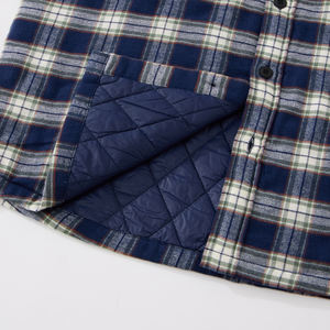 Veste matelassée en flanelle épaisse pour homme de haute qualité, automne-hiver, 100% coton, coupe-vent, à carreaux, doublure en polaire chaude - Product Image 4