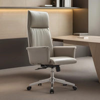 Chaise de bureau exécutive ergonomique en cuir Boss - Design moderne, hauteur réglable, chaise pivotante confortable pour la maison ou le bureau