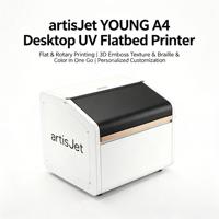Imprimante UV LED rotative cylindrique 3D de bureau artisJet YOUNG pour bougies, parfums, soins de la peau, verre, plastique, métal, bouteilles, boîtes, tasses, mugs