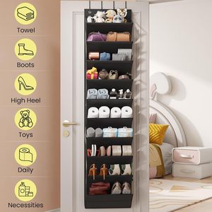 Over The Door Shoe Organizer 10 Tier Clear Pockets Hanging Rack For Closet Shoes Handbags Storage - Product Image 2