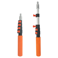 Manche d'extension pour lavage de voiture avec poignée antidérapante orange, manche court en aluminium pour le detailing automobile et le nettoyage ponctuel domestique