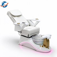 Fauteuil de massage en cuir personnalisé avec panneau de commande réglable pour la force du massage et sortie d'air pour salon de beauté