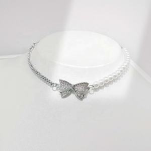 Pulseras de plata 925 al por mayor con diseño de flor de trébol y lazo, personalizadas para mujer, elegantes, chapadas en oro de 14k y 18k, pulseras de la amistad. - Product Image 3