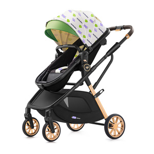 Nouvelle poussette pliable grise pour bébé avec poignée réglable - Product Image 1