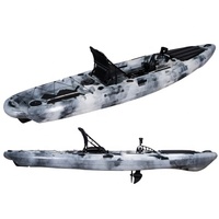 LSF 13ft 3.96M HDPE Pedal Kayak Bateau de pêche non gonflable en PVC à une place avec accessoire Pagayeur simple Longueur 4m