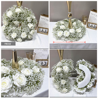 Boules de fleurs artificielles en verdure artificielle, centres de table de mariage, boules de fleurs roses pour la décoration de mariage