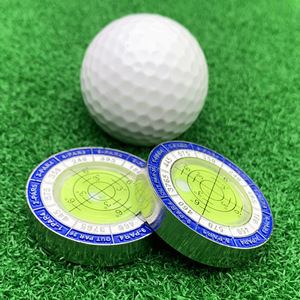 Portable Metal <b>Golf</b> Ball Marker With Slope Gauge Dual Side Design For Outdoor Use Zinc Alloy Cap Clip - Product Image 4
