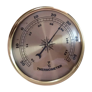 Alarme com painel de ouro para decoração de quartos de bebês, termômetro higrômetro de parede com barraômetro sem fio de 90 mm - Product Image 4