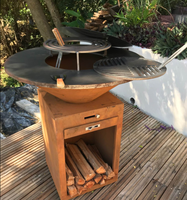 Barbecue d'extérieur durable en acier Corten pour camping et fêtes