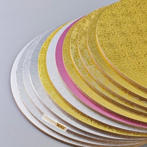 Sunshine Food Grade Round MDF Cake Board Silver Gold Birthday Masonite Cake Bottom Support Thickened Cake <b>Drum</b> - Product Image 3