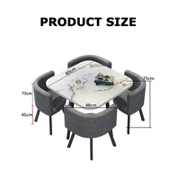 Ensemble de table à manger moderne de luxe, table carrée en bois avec 4 chaises en métal, vente en gros pour restaurant ou salon