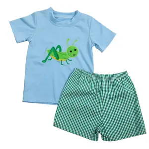 Custom Designs/Patterns Back to School Kids Boy Breathable Knit Cotton Clothing For Toddler Boys