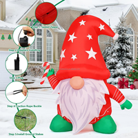 Décoration de Noël gonflable très vendue : Gnomes de Noël gonflables lumineux pour décorations de fête en extérieur