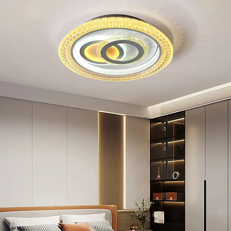 Modern Hotel Living Room Decoration Acrylic Crystal Led Round Ceiling Lights Fixtures Modern Ceiling Lights Led Ceiling Lamp