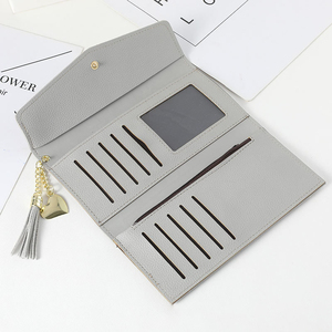 2022 New Long Style Hand Holding Trendy Heart-shaped Pendant Simple Fashion Multifunctional Lychee Pattern Ladies <b>Wallet</b> - Product Image 3