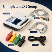 Lknovmed Moniteur ECG numérique portable 3/6 canaux pour animaux de petite taille, utilisation en clinique, appareil de diagnostic de la fréquence cardiaque