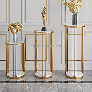 Il tavolino da caffè dell'acciaio inossidabile di progettazione moderna di vendita calda all'ingrosso imposta il supporto rotondo del fiore <span class=keywords><strong>3</strong></span> PCS - Product Image 2