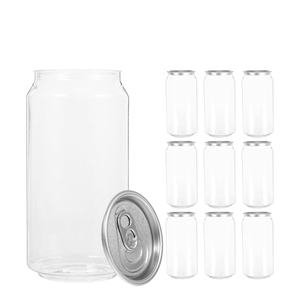 Vente en gros de canettes en plastique transparent PET de 330 ml, 500 ml et 650 ml pour boissons avec couvercles faciles à ouvrir - Product Image 1