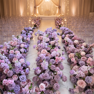 Decorazioni Floreali IFG Runner di Fiori <span class=keywords><strong>Viola</strong></span> Lavanda per Matrimoni Feste Decorazioni per la Casa - Product Image 1