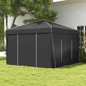 DB Pop Up Canopy Tent 9.7 X 9.7 Ft With Reflective Strips Mesh <b>Windows</b> Portable Sidewalls Carry Bag Included - Product Image 3