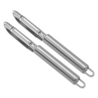 Klassieke handmatige metalen roestvrijstalen aardappel- en groenteschiller en -rasp, vaatwasserbestendig keukengereedschap