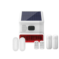 433MHz Baterai Surya Luar Ruangan Tahan Air ABS Sirene Lampu LED Berkedip Kontrol Aplikasi Pintar Tuya Sensor Gerak PIR Dapat Disesuaikan 10M
