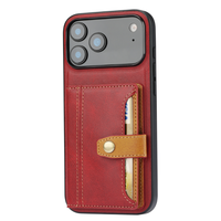 Coque de téléphone en cuir PU antichoc, antidérapante, magnétique, avec couleurs contrastées, pour iPhone 17, 16, 14, 15 Pro Max (vente en gros)
