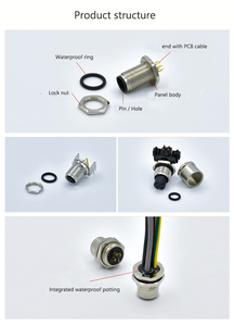 IP67 M5กันน้ำวงกลม M9 M12 M16 M23 NMEA2000ขั้วต่อ3 4 5 6 8 12พินคอนเนคเตอร์ Cat6ตัวเมีย - Product Image 5