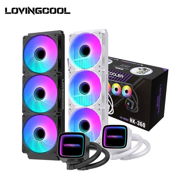 LOVINGCOOL Black Liquid Cooler Cpu 360mm Aio Water Cooler PWM ARGB AM4 AM5 LGA1700 Three Fans Pc Processor Water Cooling