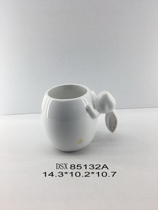 Taza de Café de Cerámica Dolomita con Forma de Conejo Animado en 3D, Personalizada con Conejito de Pascua, Color Blanco - Product Image 6