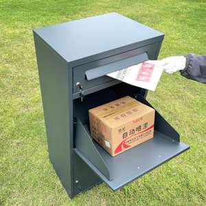 Boîte aux lettres extérieure autoportante en acier personnalisée, résistante aux intempéries, en métal durable, étanche, antivol, capacité de 3 niveaux, connectable - Product Image 5