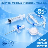 Filtre en ligne pour chambre d'infusion de seringue médicale ISO 13485, connecteur à trois voies, canule IV, moulage plastique