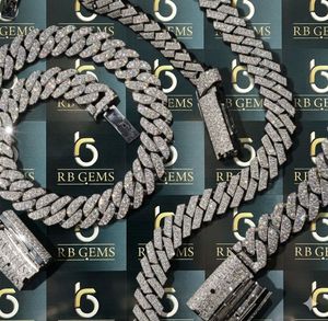 Bling 925 Silver VVS Moissanite <b>Iced</b> Diamond Hip Hop Jewelry Necklace Women Men Rope <b>Chain</b> Gift for Certified Bezel Set - Product Image 2