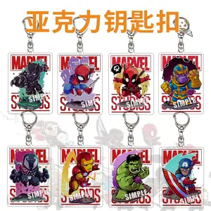 Yingzao European and American cartoon superman printed acrylic keychain backpack pendant keychain custom wholesale keychain