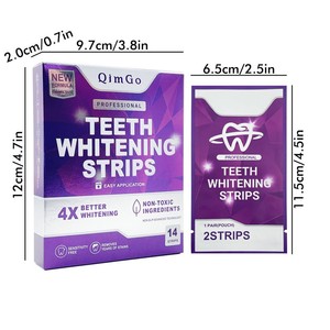 Bandes blanchissantes pour les dents, soins dentaires avancés, patchs blanchissants, éliminent les taches, formule douce, sans danger pour l'émail, utilisation à domicile, application facile - Product Image 3