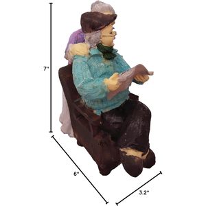 Anniversaire De Mariage Saint Valentin Cadeau pour <span class=keywords><strong>Maman</strong></span> Grandmas Vieux Couple Marié Figurine Peint À La Main Résine Artisanat pour La Maison - Product Image 4