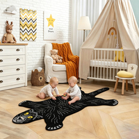 Tapis en laine artificielle à imprimé tigre, doux, antidérapant, moderne, pour la maison, le camping, la chambre de bébé