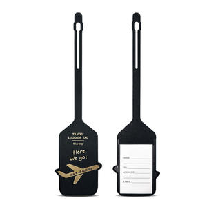 Double-sided thickened PU leather luggage tag with gold foil stamping Aircraft luggage tag and <b>boarding</b> pass - Product Image 6