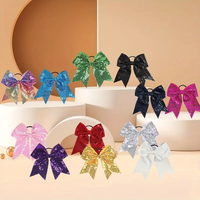 Ensemble de 12 pièces de paillettes en métal et de bandeaux holographiques arc-en-ciel avec queue de cheval élastique étincelante avec bandeaux