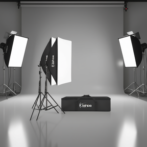 Kit d'éclairage Softbox Kshioe 20 x 27 pouces E27 en aluminium, équipement de studio photo portable avec ampoules - Product Image 2