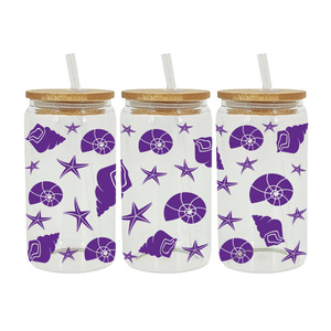 Vaso de vidrio de doble pared de 16 oz con diseño de viaje a los profundos del océano, pegatinas de transferencia UV DTF <span class=keywords><strong>para</strong></span> vasos, logo con diseño de ambiente tranquilo y curativo. - Product Image 2