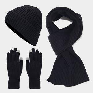 Nouveaux ensembles personnalisés de bonnets, écharpes et <span class=keywords><strong>gants</strong></span> chauds pour hommes en polaire, tricot pour femmes, ensemble de 3 pièces, bonnets, <span class=keywords><strong>gants</strong></span> et écharpe personnalisés en gros - Product Image 4